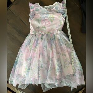 Zenzi Pink Floral Tulle Party Dress
